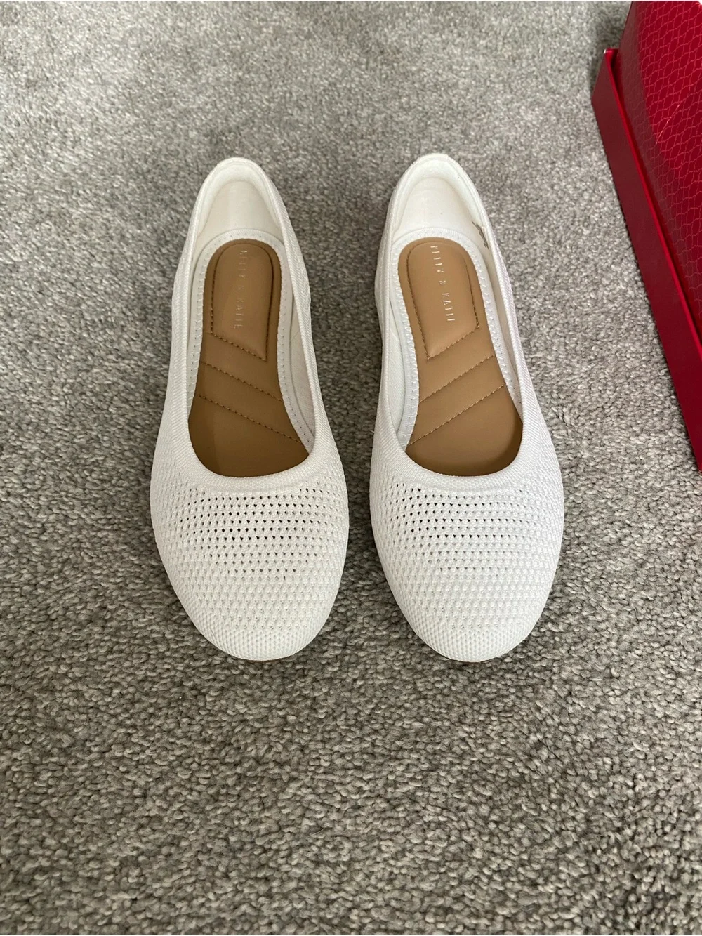 Kelly & Katie White Knit Ballet Flats